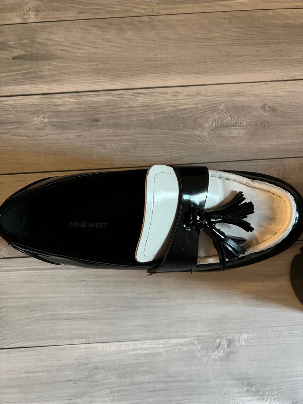 Nine West Black and White Tassel Loafers - Women's - Picture 4 of 5